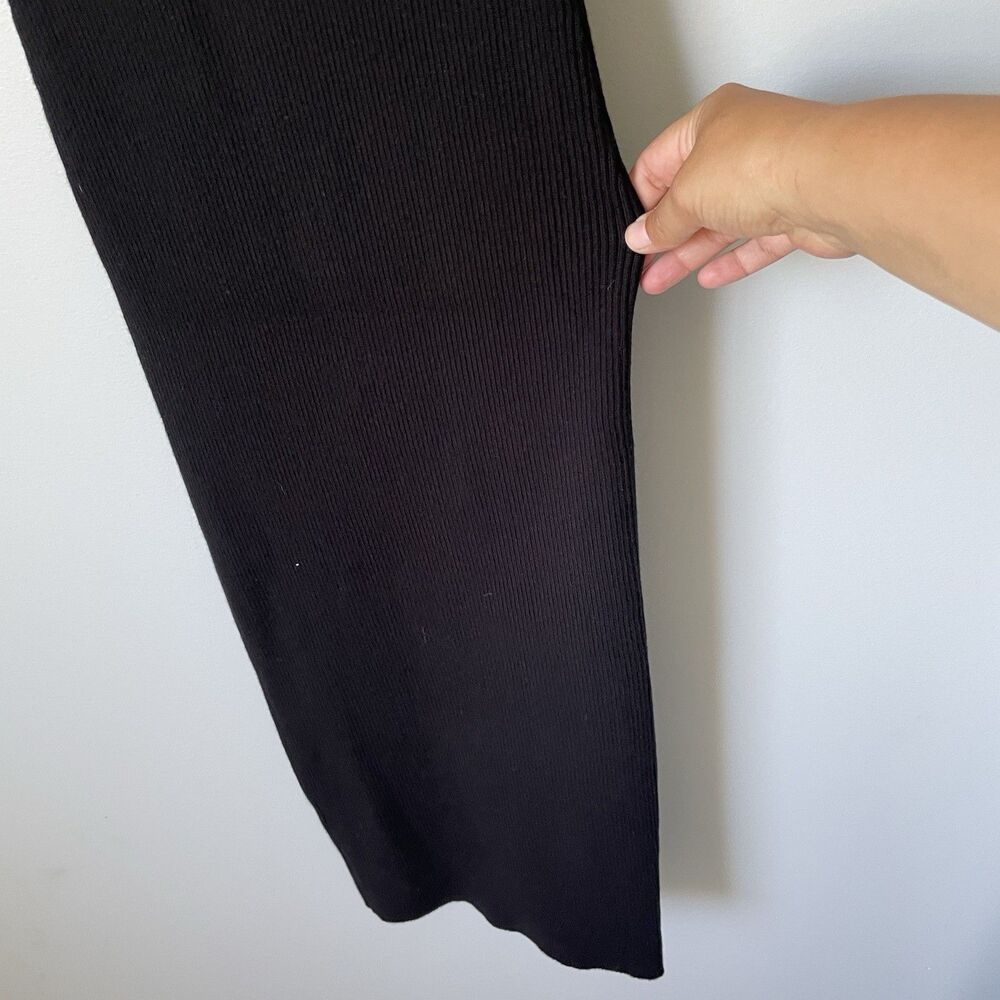 ASTR The Label Jodie Cutout Long Sleeve Knit Sweater Dress Ribbed Black Size Med - Picture 10 of 16